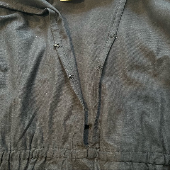 ELF Peony Black Linen Midi Dress, Sz XXL - Picture 13 of 15